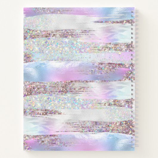 Carnet Faux Holographique Parties scintillant Brush Strok (Dos)