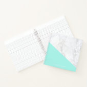 Carnet Faux Marbre avec Accent Aqua Personnalisé (Intérieur)