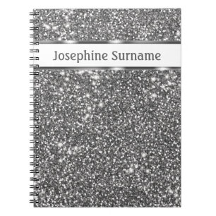 Carnet Faux Parties scintillant en argent Texture Look & 
