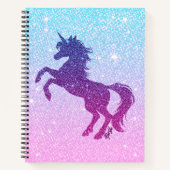 Carnet Faux Parties scintillant Galaxy Unicorn Art Sketch (Devant)