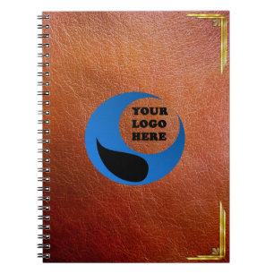 Carnet Faux personnalisé de logo de société simili cui