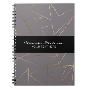 Carnet Faux rose or élégant moderne minimaliste géomé