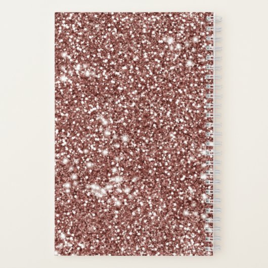 Carnet Faux Rose Parties scintillant or Texture Look & Cu (Verso)