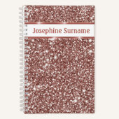 Carnet Faux Rose Parties scintillant or Texture Look & Cu (Recto)