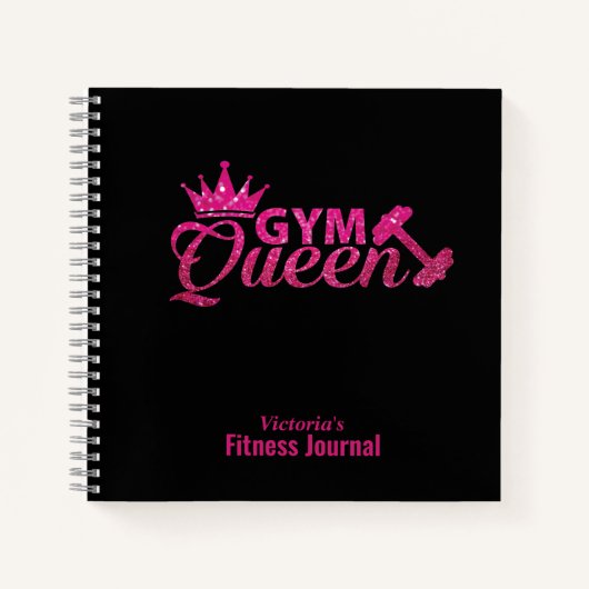 Carnet Faux rose personnalisé Parties scintillant Gym Que (Devant)