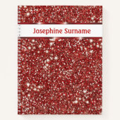 Carnet Faux Rouge Parties scintillant texture Look avec t (Devant)