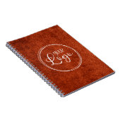 Carnet Faux Rust Cuir Brown Moderne Logo d'entreprise (Côté Droit)