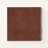 Carnet Faux Texture en Cuir Brown Monogramme personnalisé (Dos)
