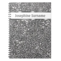 Faux Texture Pailleté Argent Regard & Texte Person
