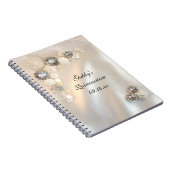 Carnet Faux White Pearl Boutons Diamant Quinceañera (Côté Droit)