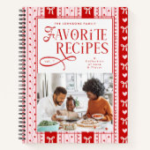 Carnet Favorite Recipes Family Bow Coquette Stripes (Devant)