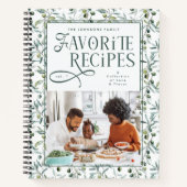 Carnet Favorite Recipes Family Photo Olive Branch Pattern (Devant)