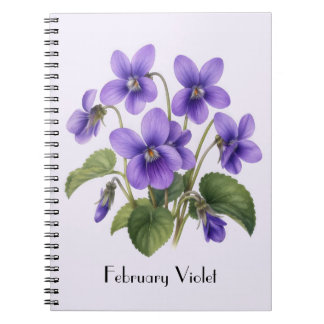 Carnet February Violet Flowers 