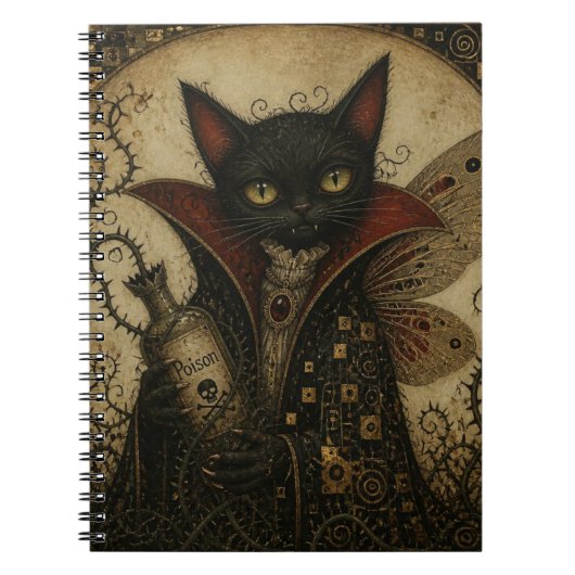 Carnet Fée Chat Noir Vampire Adorable (Devant)