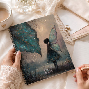 Carnet Fée de feuille enchantée au clair de lune Aquarell