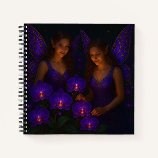 Carnet Fée de l'Orchidée Violette Luxe Élégant Fantastiqu (Devant)