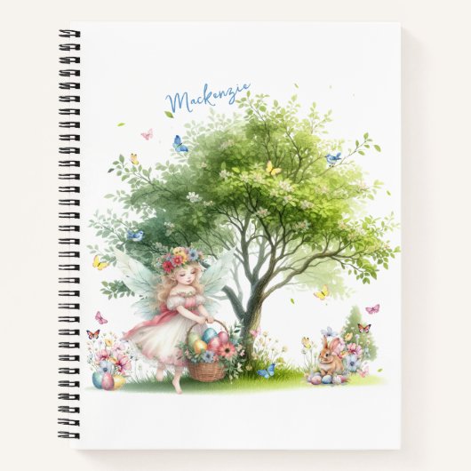 Carnet Fée de printemps de Pâques à l'aquarelle (Devant)