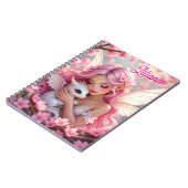 Carnet Fée Elfe Rose Jolie & Dragon Personnalisé (Côté gauche)