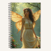 Carnet Fée en robe blanche dans la forêt (Recto)