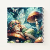 Carnet Fée Ethérée dormant sur un champignon Personnalisé (Dos)