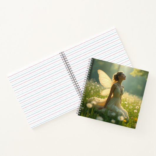 Carnet Fée Ethermale dans une prairie estivale (Intérieur)