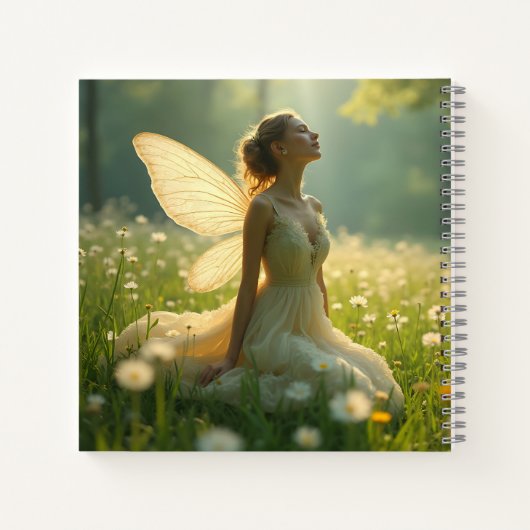 Carnet Fée Ethermale dans une prairie estivale (Dos)