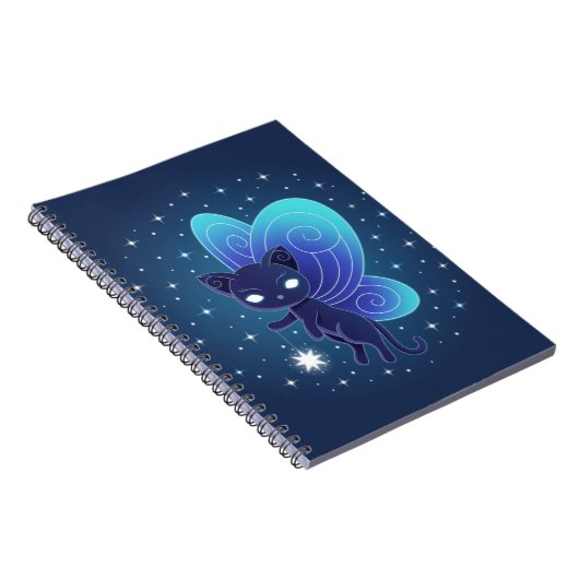 Carnet Fée Pixie Chat Étoile de Nuit (Côté Droit)