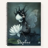 Carnet Fée squelette de fantasy gothique sombre Nom perso (Devant)