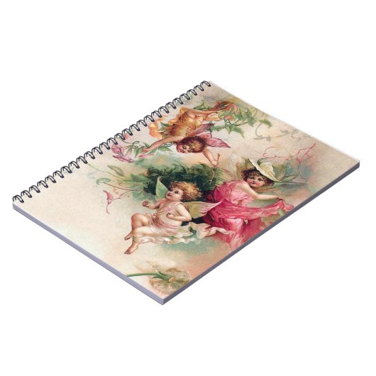 Carnet Fée vintage d'ange de bébé (Côté gauche)