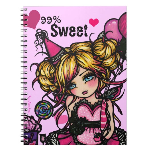 Carnet féerique de rose de fille d'anniversaire de (Devant)