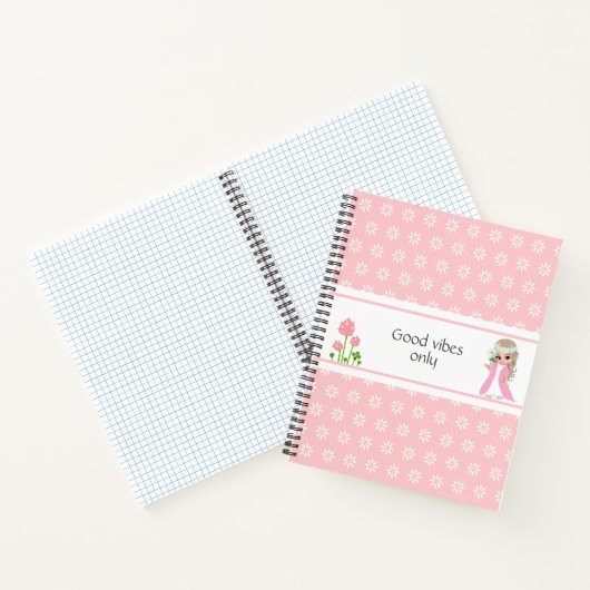 Carnet Fées et fleurs sur rose clair (Intérieur)