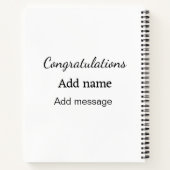 Carnet Félicitations ajouter un message de nom simple dip (Dos)