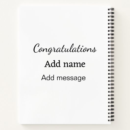 Carnet Félicitations ajouter un message de nom simple dip (Dos)