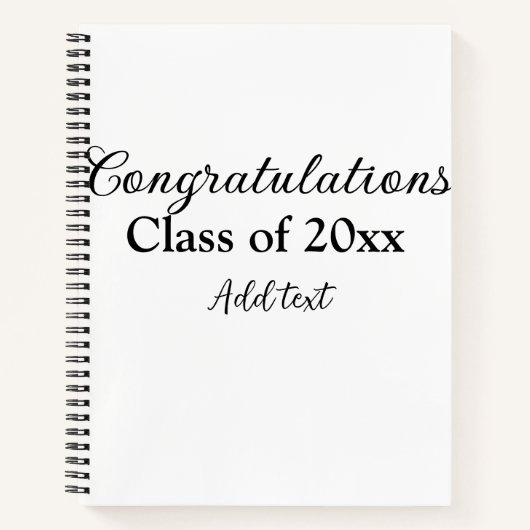 Carnet Félicitations de graduation simples clas d'ajout m (Devant)