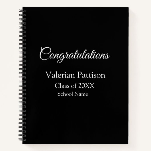 Carnet Félicitations diplômé ajouter le nom de l'école si (Devant)