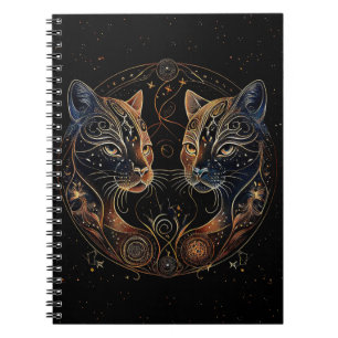 Carnet Feline artistique Cercle Twin Cats