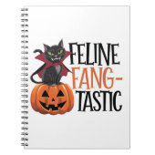 Carnet Feline Fang-tastic Halloween Conception de chat Va (Devant)