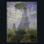 Carnet Femme à l'omrelle de Claude Monet, Art ancien<br><div class="desc">La Promenade, Camille Monet et son fils Jean (Femme à l'ombrelle) (1875) de Claude Monet est un tableau de famille vintage de style impressionniste. Une mère se promenant avec son jeune enfant dans un champ ou une prairie printanière. Elle tient une ombrelle et porte une belle robe qui flotte dans...</div>