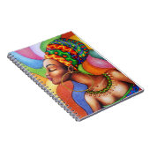 Carnet Femme africaine avec cire tissu traditionnel (Côté Droit)