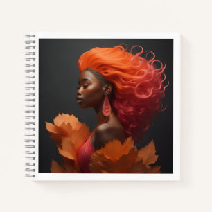 Carnet femme africaine cheveux orange
