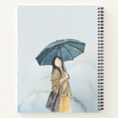 Carnet Femme Aquarelle Douce Bleu De Marque Personnalisée (Dos)