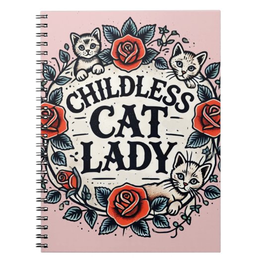 Carnet Femme au chat sans enfant (Devant)