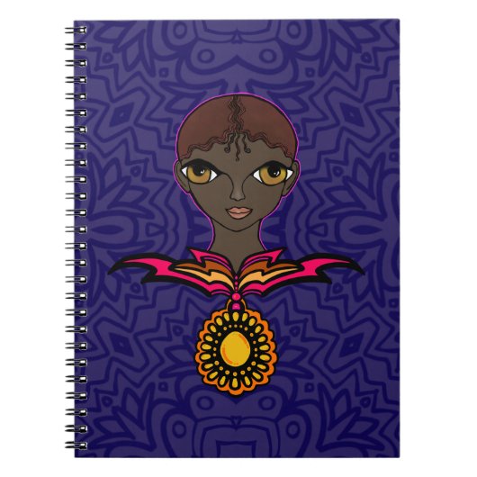 Carnet Femme avec collier et pendentif (Devant)