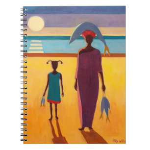 Carnet Femme avec des poissons