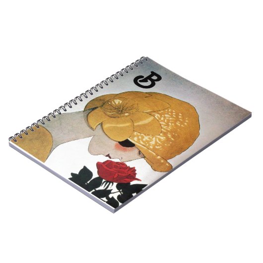 CARNET FEMME AVEC MONOGRAMME ROSE ROUGE (Côté gauche)