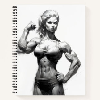 Carnet Femme Bodybuilder Flexer Ses Muscles Figure