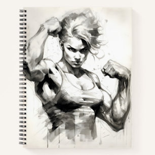 Carnet Femme Bodybuilder Flexer Ses Muscles Gym Girl