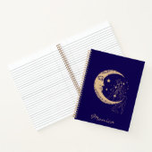 Carnet Femme céleste lune & étoiles, boho, or élégant (Intérieur)