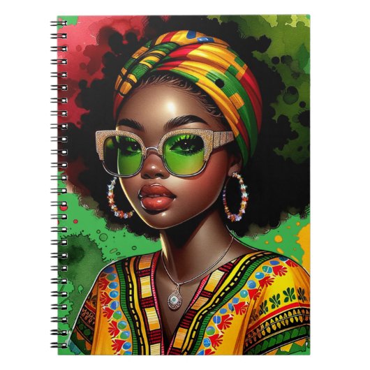 Carnet Femme chrétienne noire mélisse afro-américaine (Devant)