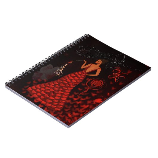 Carnet Femme dans le Monogramme de robe rouge (Côté gauche)